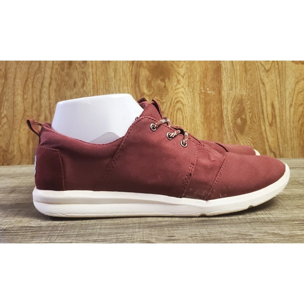 Toms Del Rey Lace‎ Up Sneakers Women's Size 8 Red
